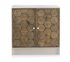 Cômoda de madeira de freixo com 2 portas