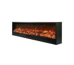 Chaminé CAMINETTO VESUVIO 2 m de comprimento, lareira eléctrica integrada 1500W, Preto