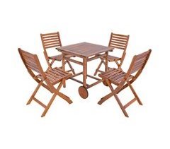 Conjunto de mobiliário de jardim Ancarano 5 peças [en.casa]