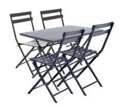 Pacote de Mobiliário de Exterior Mesa Retangular e 4 Cadeiras