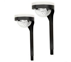 Pack de 2 projectores solares exteriores luz dupla LED c/farol para jardim Aktive