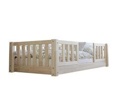 Cama com calhas e base com pés de 1 cm Agnès