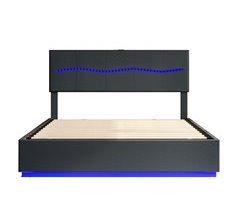 Cama, USB, LED, Cama de casal, Cama com arrumação 146x202