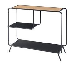 Mesa de consola Krødsherad com 2 prateleiras metálicas MDF