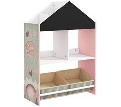 Estante Brinquedos MDF, Madeira de Pinho e Tecido não Tecido 26