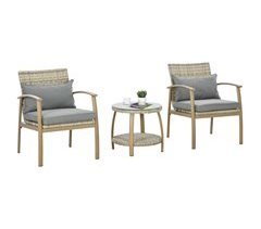 Conjunto de Jardim de Vime Alumínio, vime PE, poliéster
