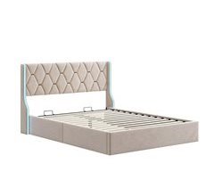 Cama de armazenamento com armazenamento e LED