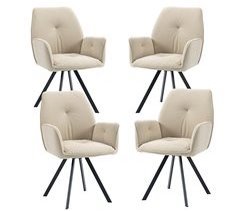MEUBLES COSY Conjunto de 4 cadeiras de jantar giratórias 360° Poltrona