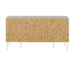 Aparador CHESS 3 portas branco e natural