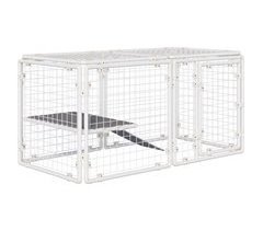 Recinto para Animais Aço, PE e Feltro PawHut