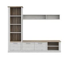 Compacto de tv VERONA 241,6cm branco e carvalho 