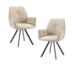 MEUBLES COSY Conjunto de 2 cadeiras de jantar giratórias 360° Poltrona