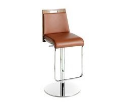 ANGEL CERDA Banco giratório em pele ecológica castanha e nogueira