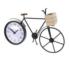 Relógio de mesa com design de bicicleta de metal Well Home