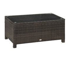 Mesa de Centro Jardim Aço e Vime PE Outsunny 50x50
