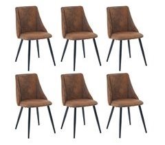 MEUBLES COSY Conjunto de 6 cadeiras de jantar retro poltrona