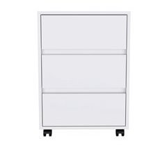 Armário de arquivo em melamina Artemide, com gavetas em calha metálica, 65.98 cm X 46.38 cm X 45.28 cm, branco