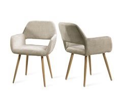 MEUBLES COSY Conjunto de 2 cadeiras de jantar - Poltrona estofada