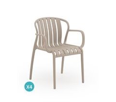 Pacote de 4 poltronas de polipropileno