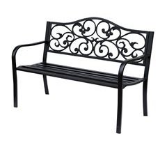 Banco de Jardim Aço e Ferro Fundido Outsunny