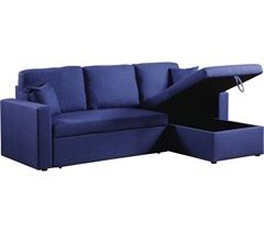 Sofá de canto conversível/reversível com baú