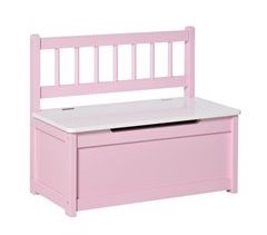 Baú de Brinquedos para Crianças MDF, Madeira de Pinho HOMCOM