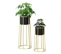 Conjunto de 2x suportes de plantas em metal Macon [en.casa]