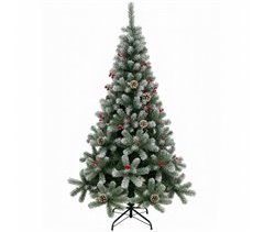 Árvore de Natal de pinheiro nevado de pinha e neve