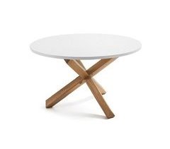 Mesa de conzina circular CADIZ fixa MDF diâmetro 100cm branca