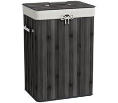 Cesto de Roupa Bambu, PU e Lona HOMCOM