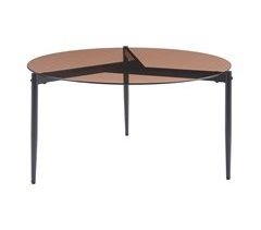 Mesa de centro Ulökantaa redonda vidro fumado [en.casa] 80x80