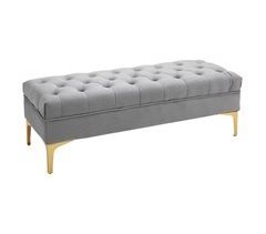 Banco de Pé de Cama Poliéster, espuma e metal HOMCOM