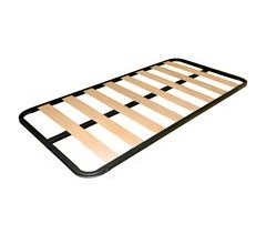 Base de cama em tubo de aço com reforço central