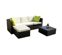 Sofá Chaise Longue PE Ratan + Mesa Greca. Móveis de jardim e terraço