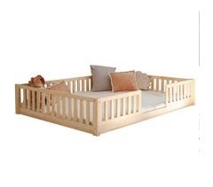 Cama com calhas e base com pés Agnès