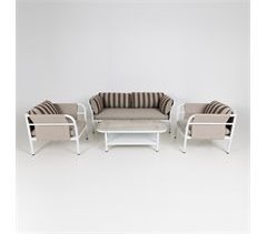 Conjunto de jardim MONTECARLO mesa baixa, sofá e 2 cadeirões