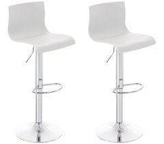 Conjunto de 2 bancos altos com apoio para os pés em plástico