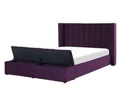 Beliani Cama com estrado Veludo NOYERS 170x247