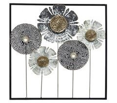 WELL HOME - Decoração de parede com flores em metal