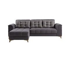 Chaise longue com cama ELZA reversível 4 lugares cinza