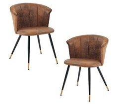 MEUBLES COSY Conjunto de 2 cadeiras de jantar retro poltrona
