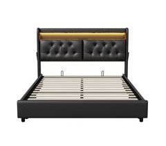 Cama, LED, USB, Tipo-C, Cama Matrimonial 186x215