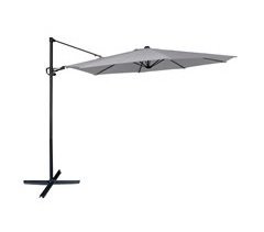 Guarda-sol excêntrico Ø300 cm haste em alumínio cinzento Aktive Garden