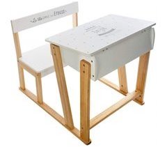 Mesa infantil de design moderno com banco