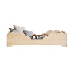 Cama infantil individual de madeira em forma de nuvem 94x194