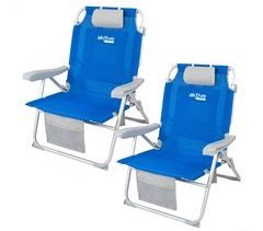 Aktive Pack 2 cadeiras de praia dobráveis XXL multiposição