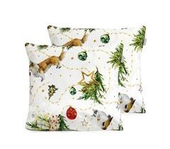 CAPA DE ALMOFADA DE VELUDO DE NATAL CACHORRINHOS DE NATAL
