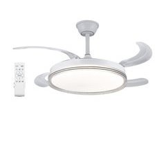 Lâmpada de ventilador de teto com luz LED motor DC silencioso