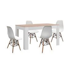 Mesa extensível de jantar ou cozinha + 4 cadeiras estilo nórdico