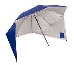 Aktive Guarda-sol e quebra-vento azul UV50 c/chaminé de vento, janelas e cobertura